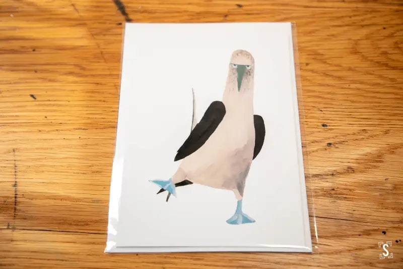 Cartoon blue-footed booby on premium 150gsm feltmark Greetings Card