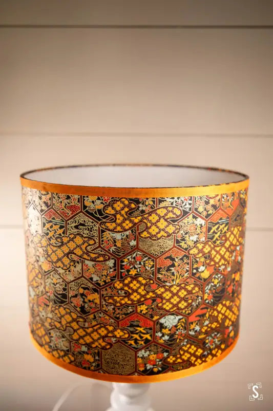 Handmade Lampshade Opium featuring intricate patterns and chiyogami paper design