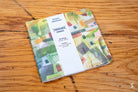 Colorful fabric square with geometric pattern for Handmade Notebook with Chain Stitch binding