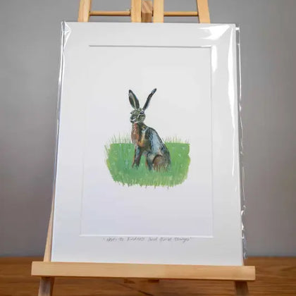 Hare - Mounted Print