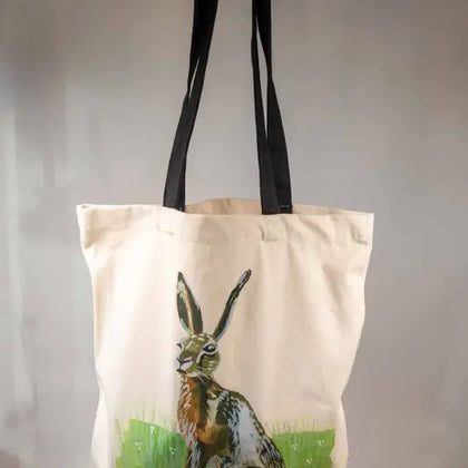 Hare - Tote Bag - Organic Cotton - Black Handles - 38cm x 42cm