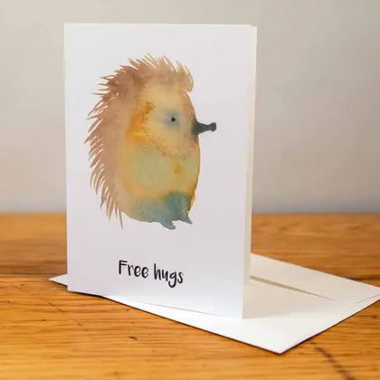 Hedgehog - Greeting Card - A5 - Free Hugs