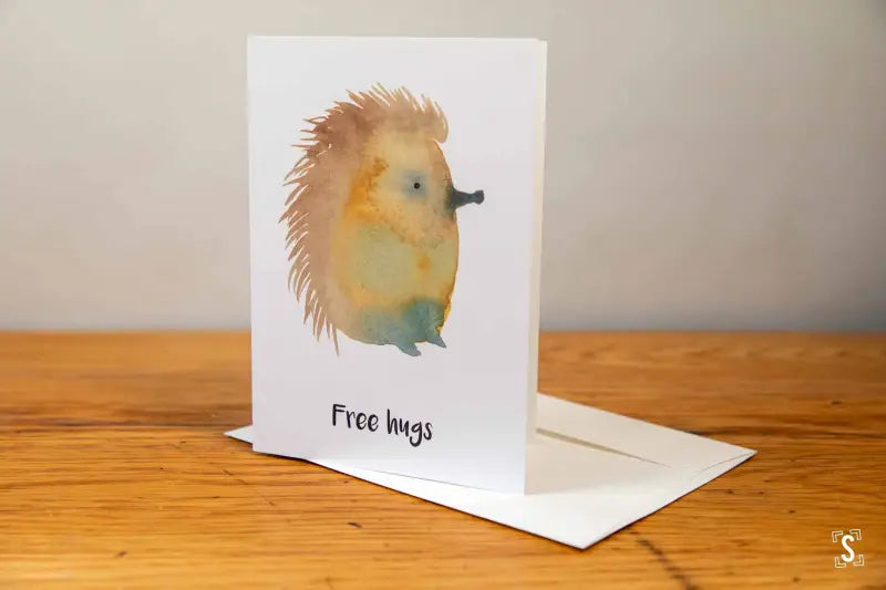 Hedgehog - Greeting Card - A5 - Free Hugs - SQUUSHED