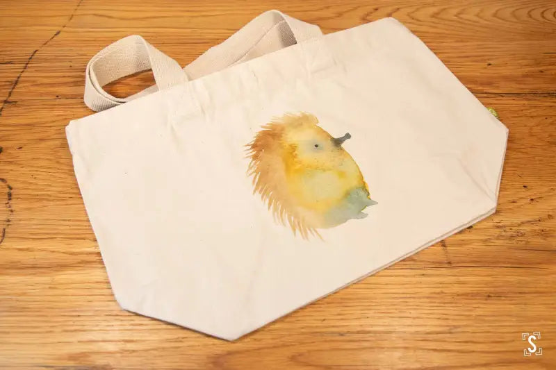 Hedgehog - Toggle Tote Bag - Organic Cotton - 34cm x 34cm x 17cm - Bag