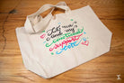 Just Me and My Emotional Support Tote - Toggle Tote Bag - Organic Cotton - 34cm x 34cm x 17cm - Bag