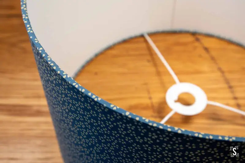Lampshade - Drum - 40cm - Small Flowers - Blue/White - Lampshade