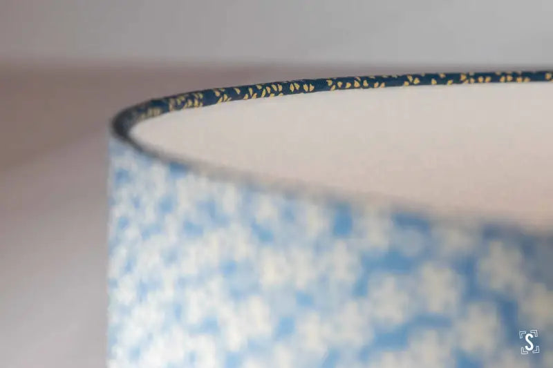 Lampshade - Drum - 40cm - Small Flowers - Blue/White - Lampshade