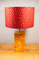 Drum Lampshade - 40cm - Small Flowers - Red/Gold - Lampshade
