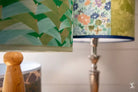 Decorative lamp showcasing a floral patterned shade from the Lampshade Making Workshop