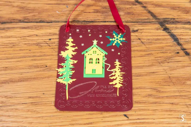 Large Scene - Leather Christmas Decoration - SQUUSHED