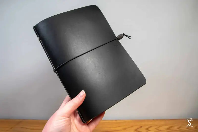 Leather Notebook Cover - Black - A5 - SQUUSHED