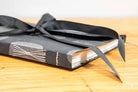 Long Stitch - A5 - Smooth Laser White - Cellula Black/Grey - Squares Black/Natural - Journal