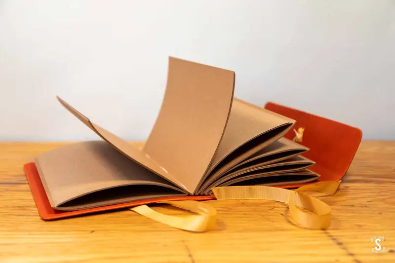 Long Stitch - Journal - A5 - Buttero Leather Orange - Autumn Eco Kraft - Journal