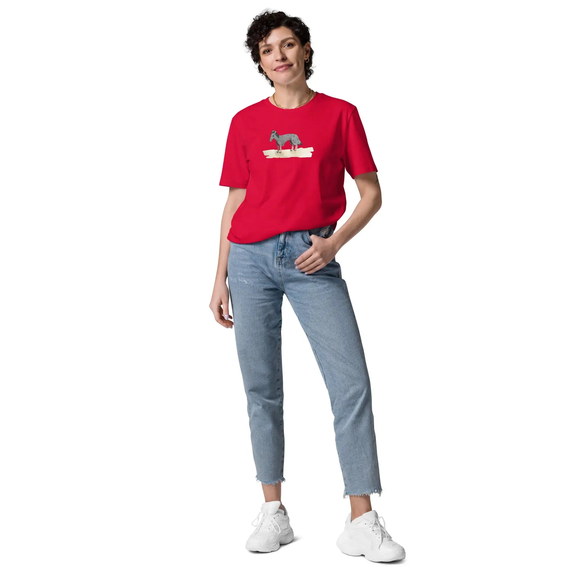 Organic Cotton T-Shirt in Red on Woman