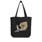 Black and white bird with blue beak on Organic Cotton Tote Bag Booby Trap design