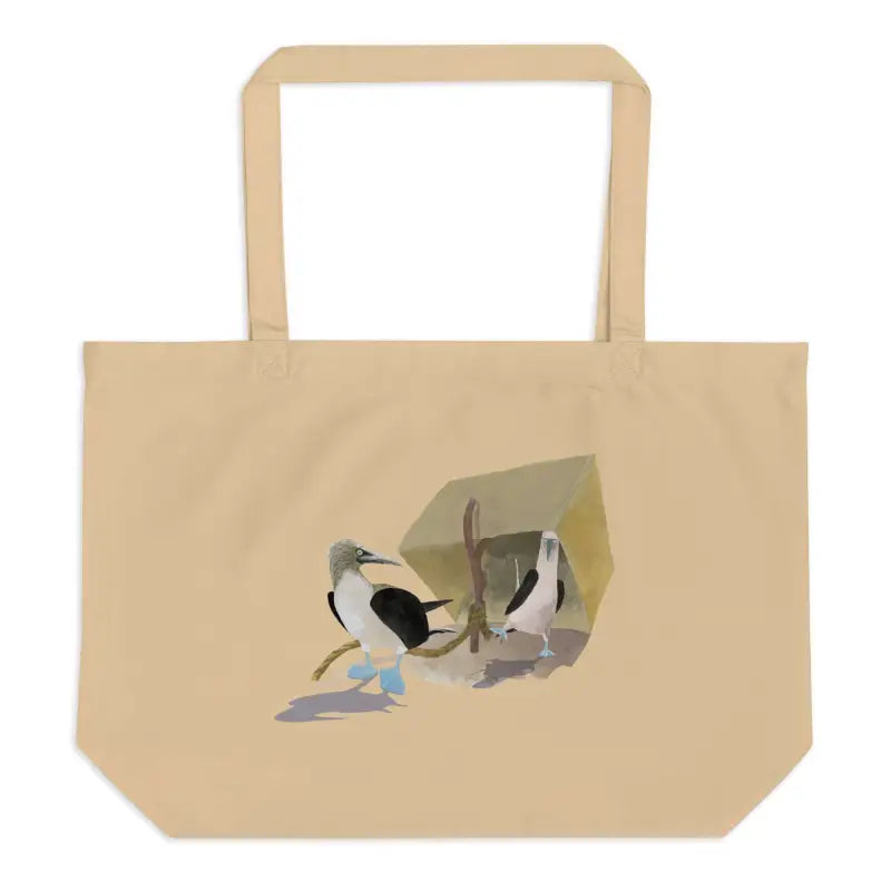 Organic Cotton Tote Bag featuring a charming bird illustration by Booby Trap