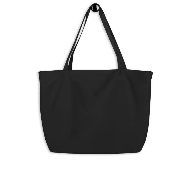 Black Organic Cotton Tote Bag on a white background, a sustainable choice for daily essentials