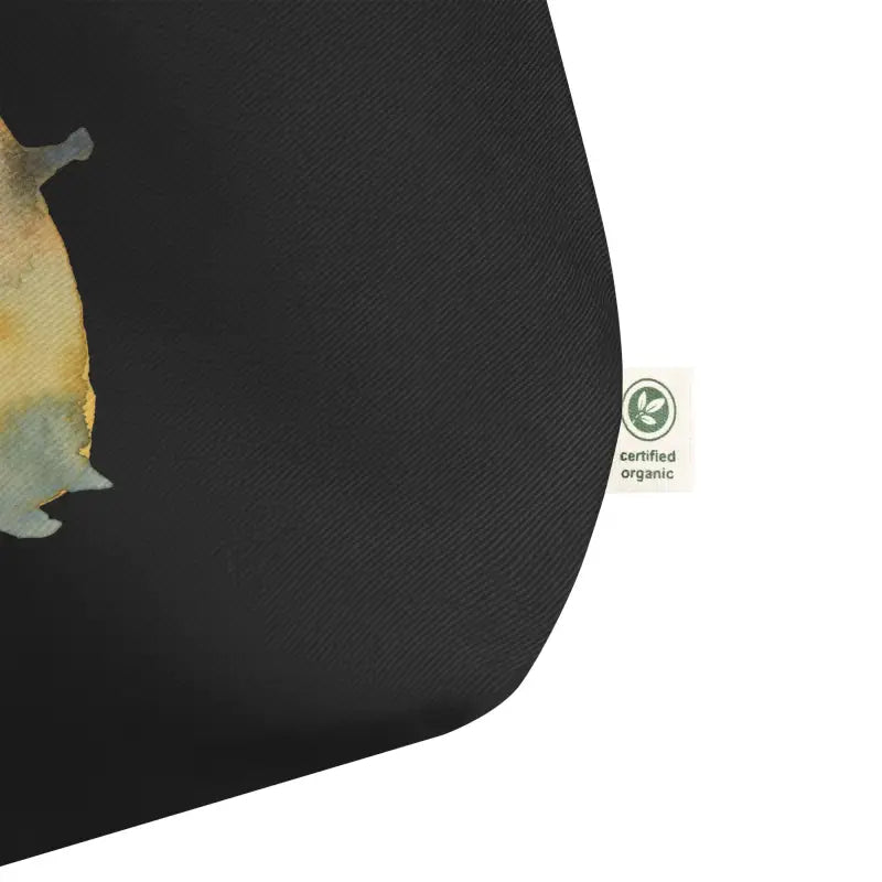 Black tie with gold fish design on Organic Cotton Tote Bag, a sustainable choice for daily essentials