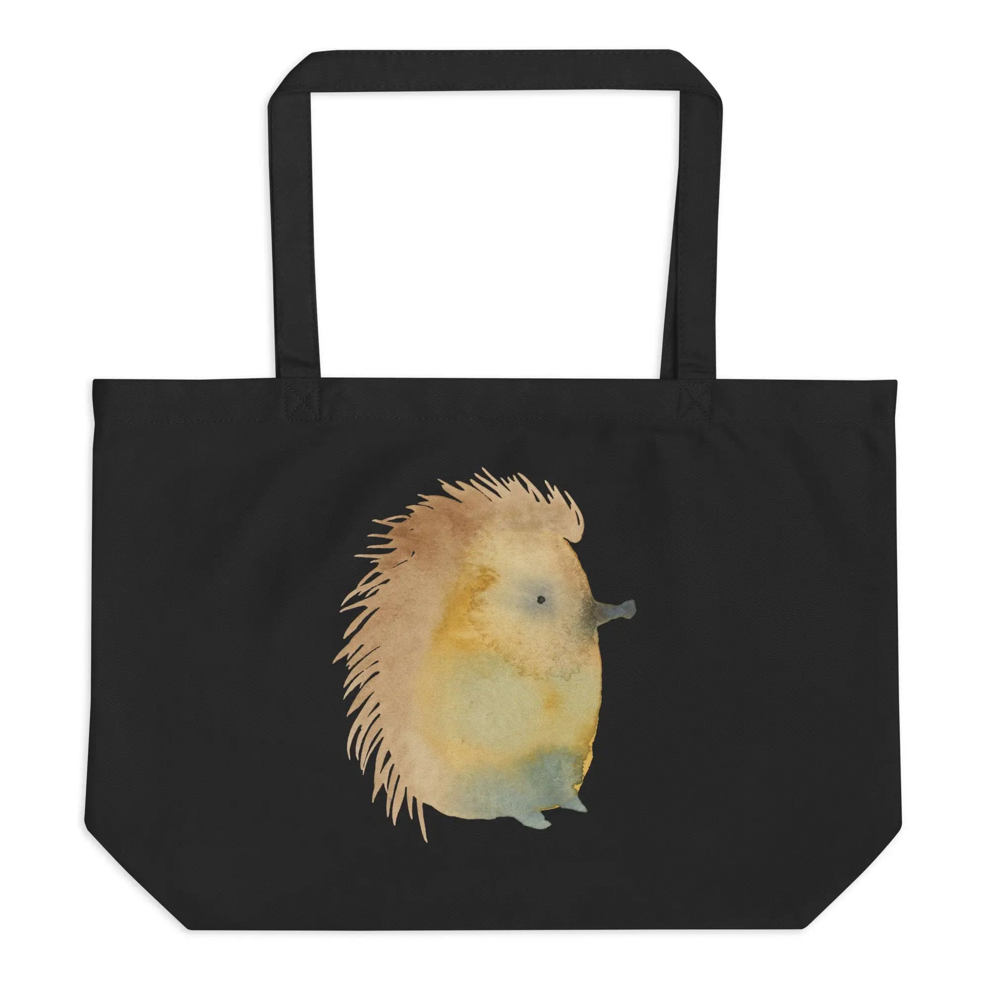 Organic Cotton Tote Bag with Hedgehog Illustration