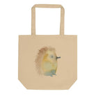 Organic cotton tote bag with hedgehog illustration