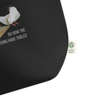 Black tie with white bird on Organic Cotton Tote Bag Terns Have Tabled design