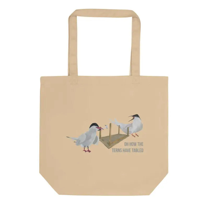 Organic Cotton Tote Bag featuring artistic design of two birds on a stylish background