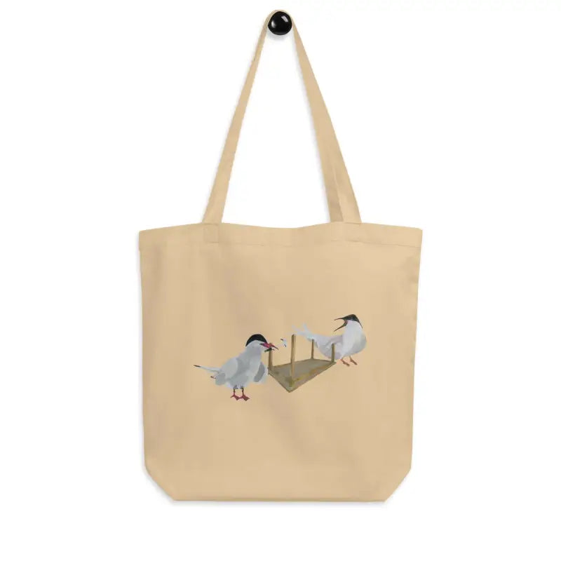 Two birds on an Organic Cotton Tote Bag, featuring a serene nautical design