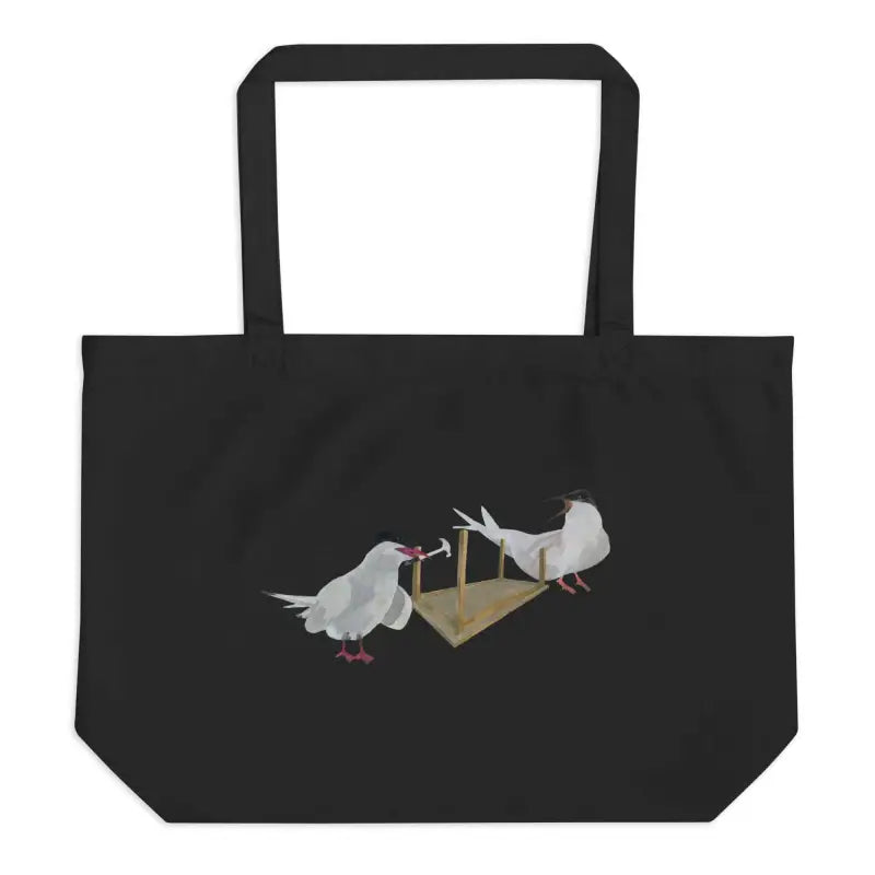 Two pigeons design on an Organic Cotton Tote Bag, perfect for eco-conscious shoppers