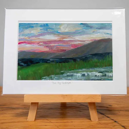 Pink Sky Landscape - Mounted Print
