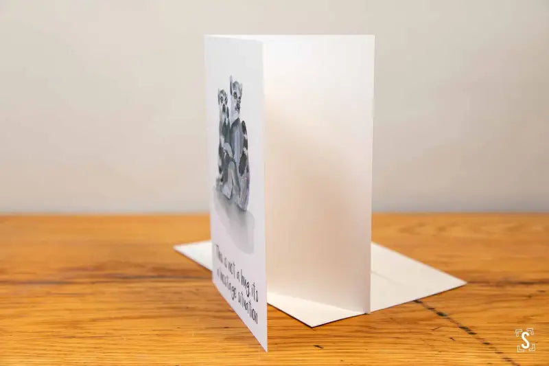 Ring-Tailed Lemurs - Greeting Card - A5 - This is Not a Hug, it's a Hostage Situation - SQUUSHED