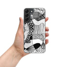 Samsung Graphic Abstract phone case with black and white pattern