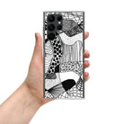 Samsung black and white graphic abstract phone case in hand