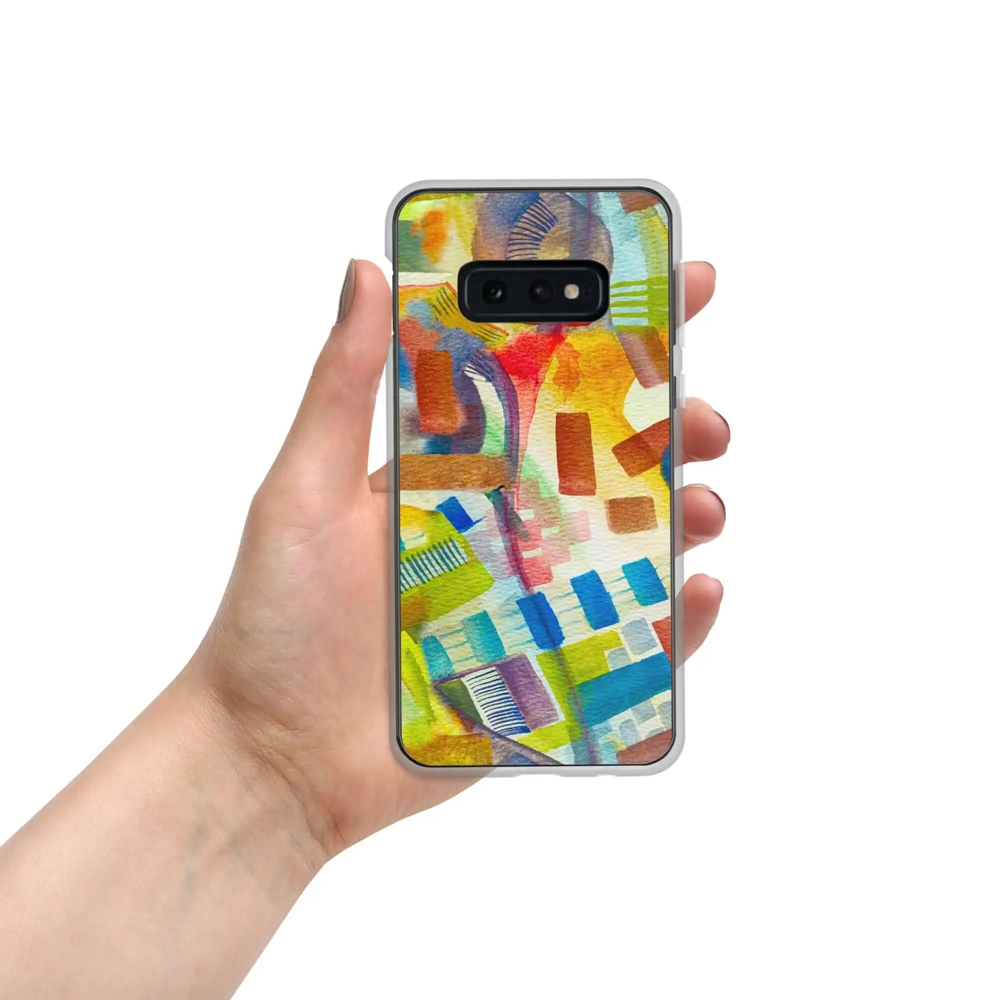 Samsung case with vibrant abstract painting design