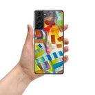 Samsung case featuring vibrant abstract painting on phone