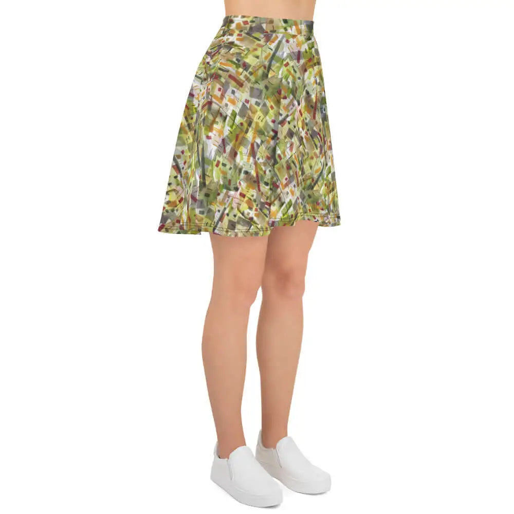 Skater skirt with floral print on woman