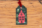 Small Scene - Leather Christmas Decoration - SQUUSHED