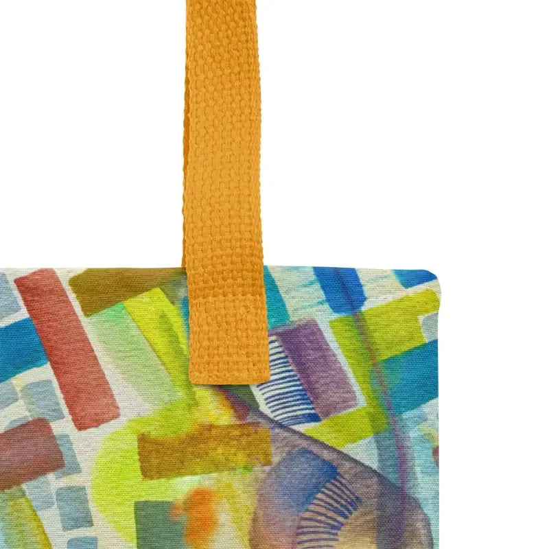 Colorful abstract painting tote bag, hand designed for vibrant style and practicality